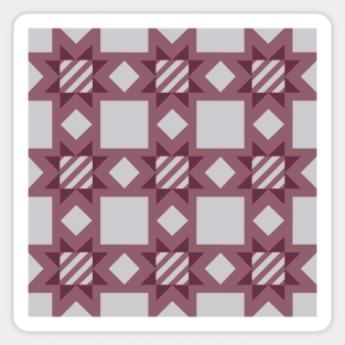 Mauve and Taupe Virginia Patchwork Pattern Sticker